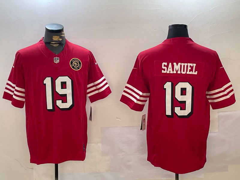 Men San Francisco 49ers #19 Samuel Red three generations 2024 Nike Limited NFL Jersey style 2->->